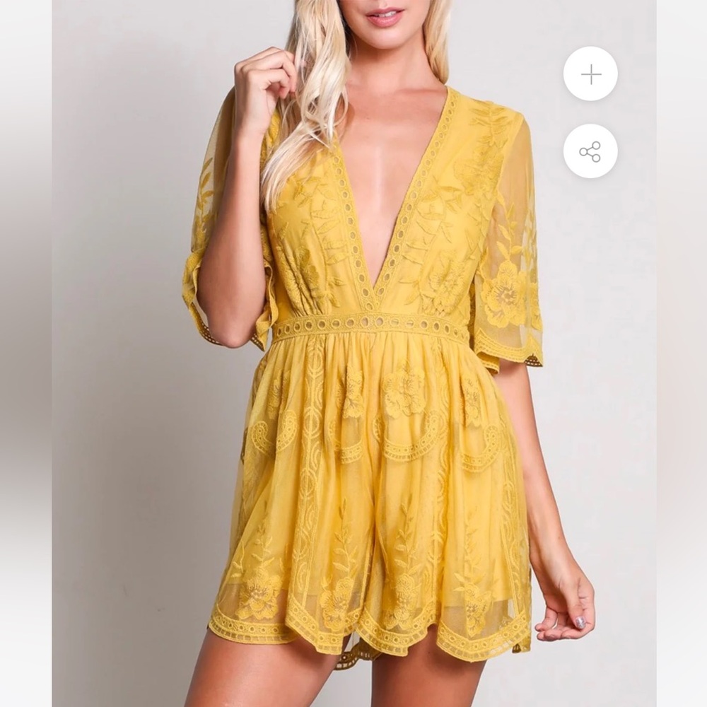 NWT honeypunch golden yellow romper